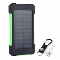 Batterie au lithium polymère solaire transfrontalière en plastique 20000 mAh, étanche à la poussière, grande capacité, éclairage extérieur, chargeur portable universel
