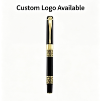 Vente en gros d'usine de stylos promotionnels d'affaires en métal noir perle stylos de signature publicitaire créatifs avec impression de logo personnalisé
