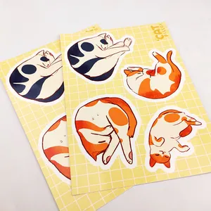 Colorful Printing Self Adhesive Waterproof Vinyl PVC Anime Decorative Kiss Cut Sticker Sheet Custom