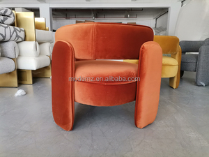 كرسي استرخاء فاخر عصري مغطى بقماش البوكليه الفريد للمنزل والفنادق، كرسي أنيق من القطيفة لغرفة المعيشة - Product Image 6