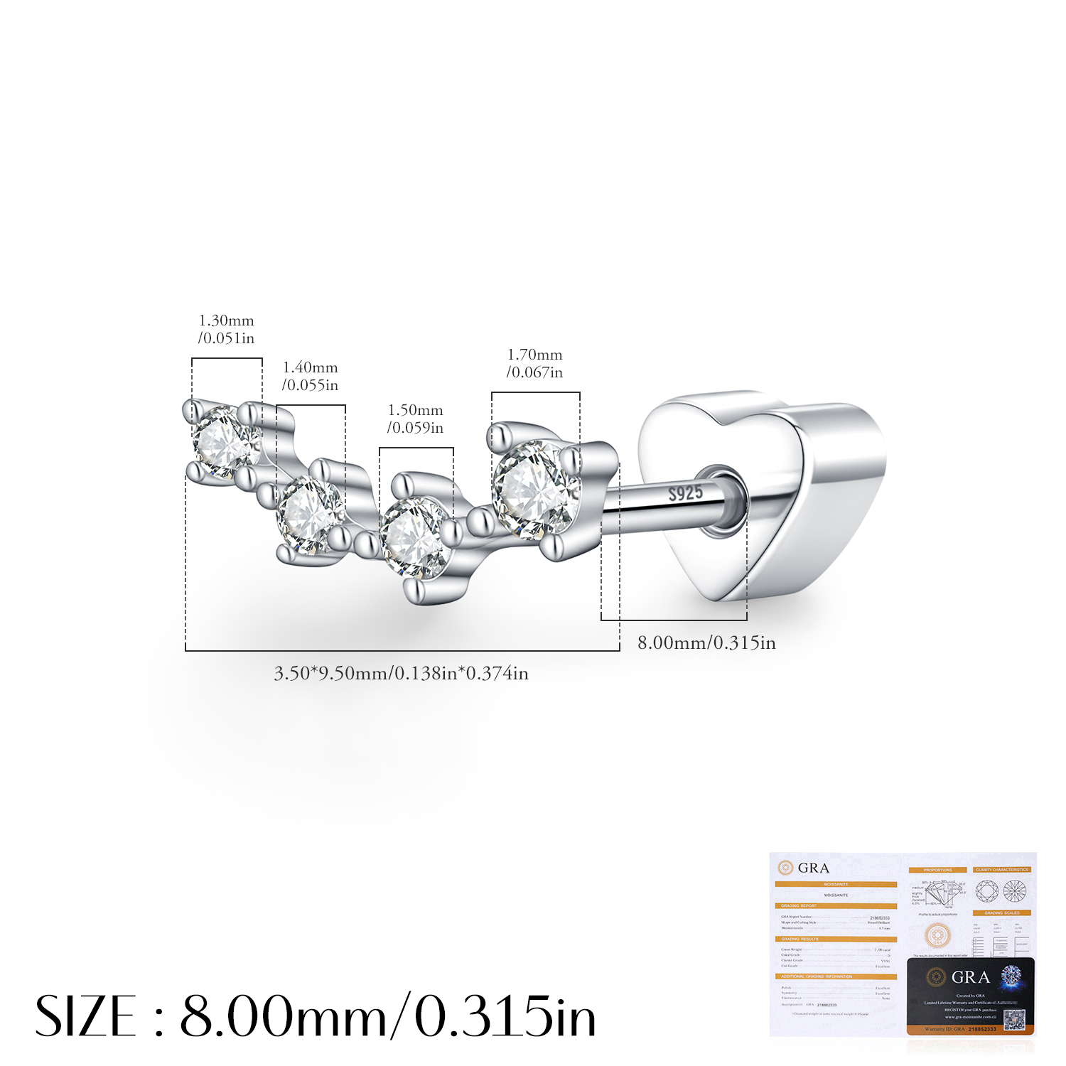 MSE0229-Earring Post - 8mm