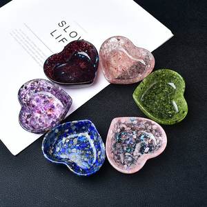 Ciotola di pietra 75mm Multi tipo di pietra naturale di alta qualità guarigione portafortuna ciotola di cristallo artigianato - Product Image 3