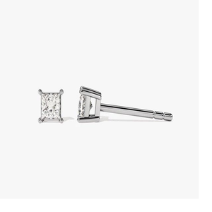 Pendientes de Plata S925 con Moissanita Estilo Princesa, Elegantes Joyas Solitarias con Diseño de Diamante para Mujer, Uso Diario - Product Image 2