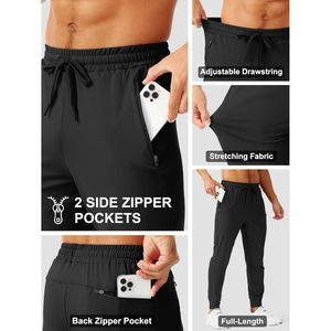 Pantalones deportivos cónicos para hombre FOXA con bolsillos con cremallera, pantalones deportivos de secado rápido para gimnasio y correr - Product Image 4