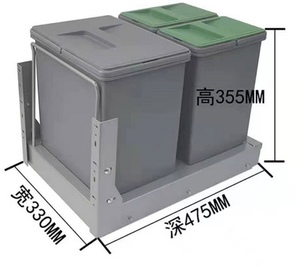 Poubelles classées par cuisine, tiroir d'armoire coulissant Poubelles classées <span class=keywords><strong>Poubelle</strong></span> en plastique coulissante Armoire de rangement - Product Image 6
