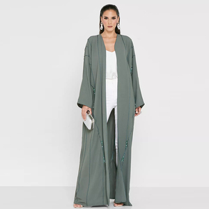 Maillot de bain Style Simple, Burqa, Cardigan, broderie, <span class=keywords><strong>Kimono</strong></span> ouvert, Abaya, vêtements islamiques musulmans, longs, dames Jubah - Product Image 4