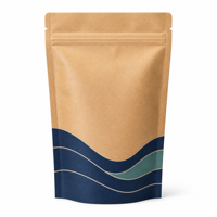Sachet Doypack en Papier Kraft Refermable avec Feuille d'Aluminium, Fermeture Ziplock, Thermoscellable pour Emballage de Thé et Café