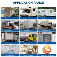 Panneau sandwich composite en fibre de verre FRP pour carrosserie de camping-car, camion frigorifique, caravane, chambre froide, mur, toit, léger