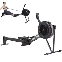 Máquina de Remo Ajustable para Gimnasio Comercial, Remo Plegable con Resistencia al Viento y Monitor LCD para Uso Doméstico