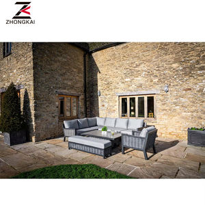 Buena calidad cuerda de ratán aluminio al aire libre sofá ratán mimbre Patio jardín conjunto mesa elevadora para hoteles parques - Product Image 4