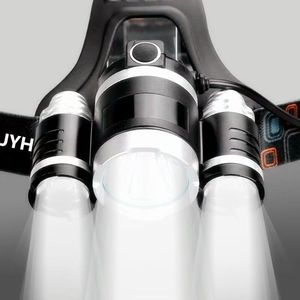 Đèn pha <span class=keywords><strong>LED</strong></span> công suất cao T6 sạc được bằng USB đèn câu cá ban đêm cảm ứng lấy nét cố định ba đầu - Product Image 5