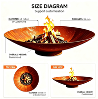 Brasero moderne en acier Corten de différentes tailles, personnalisable, écologique, pour bois de chauffage et barbecue en extérieur, idéal pour le camping et les fêtes