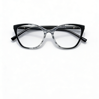 Lunettes de lecture unisexes œil de chat, monture à motif marbré, verres PC à bord complet, anti-lumière bleue, légères et durables