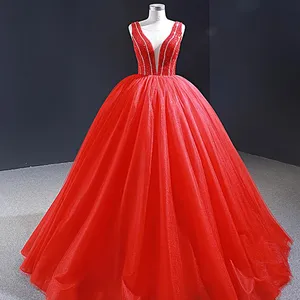 J. J66968 — robe de bal rouge élégante, perlée, pour femmes, bon marché, style célébrité