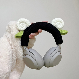 New Arrival Custom <strong>Funny</strong> Crocheted <strong>Headphone</strong> Cover Crochet Sheep Horn <strong>Headphone</strong> Accessory Animal Ears Headset Case - Product Image 6