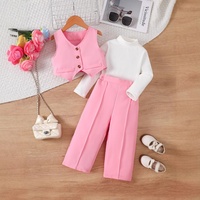 Ensemble Vêtements Quotidien Style Western pour Enfants Filles, Joli Costume de Mode pour Filles à Manches Longues + Pantalon Large Ample, Ensemble Fille Enfant 10 Ans