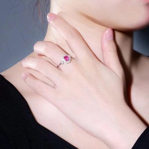 SGARIT toptan takı nişan yüzüğü 18K beyaz altın 0.75CT doğal ısıtılmamış yakut yüzük GRC sertifikalı yoğun kırmızı yakut yüzük - Product Image 5