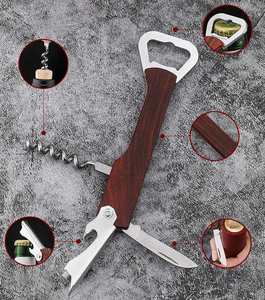 Ouvre-bouteille multifonction en bois personnalisé Xdh1927 pour vin et bière avec logo gravé au laser - Product Image 2