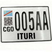 Plaques d'immatriculation de moto en aluminium personnalisées avec finition brillante et 1mm d'épaisseur taille 22*16 populaire au Congo pour la décoration