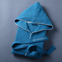 Peignoir gaufré pour hommes, vente en gros, chemises de nuit, vêtements de nuit, peignoir en plumes