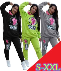 XM1169 deux pièces ensemble femmes vêtements tenue de <span class=keywords><strong>sport</strong></span> sweat à capuche imprimé deux pièces ensemble <span class=keywords><strong>sport</strong></span> décontracté 2 pièces ensemble femmes - Product Image 1