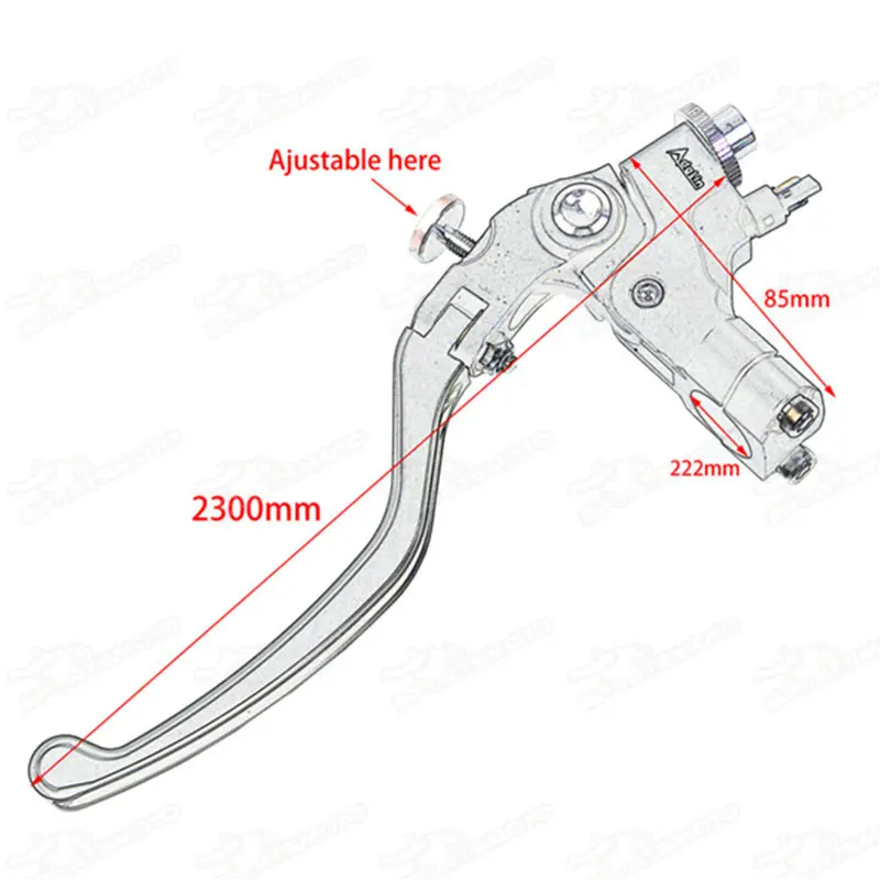 Adelin Motor Kiri Jalur Kabel Kopling Tuas 22 Mm Drum Disc Brake Lever Kotoran Pit Sepeda Motorcross Enduro