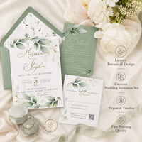 Suite d'invitations de mariage personnalisées avec dorure à chaud, papier texturé, cartes RSVP, enveloppes, cartes d'informations, papeterie de mariage