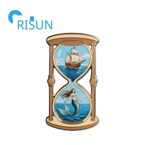 Usine Unique Sandy Clock Sandtimer Quicksand Time Turner Émail Épinglette Broche Bijoux Personnalisé Dessin Animé Sablier Pin Badge - Product Image 6