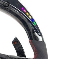 Pour BMW volant en Fiber de carbone forgé E81 E82 E87 E88 E90 E91 E92 E93volant palettes de changement de vitesse étendues LED intérieur de voiture