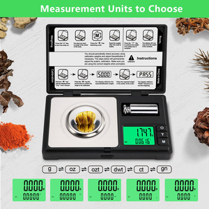 Balance de précision numérique portable de poche 50g/0.001g 200/0.01g avec écran LCD pour bijoux, médicaments, or et <span class=keywords><strong>poudre</strong></span> de recharge - Product Image 3