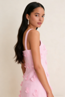Robe d'été décontractée en lin beige pour femme, style bohème, sans manches, à volants et diamants, col rabattu, élégante, pour fête ou plage, personnalisable OEM