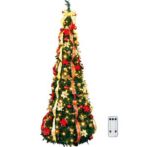 Albero di Natale Pop-up di Alta Qualità da 1,8 m con Luci LED, Design Pieghevole, Pre-Illuminato, Completamente Decorato, Base Ecologica - Product Image 1
