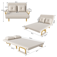 Sofá Cama Plegable y Extensible Multifuncional para Balcón, Individual, Doble, de 2 Plazas, para Dormitorios Pequeños, Venta al Por Mayor