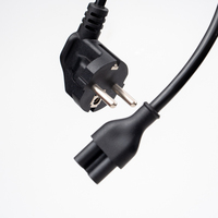 Cable de Alimentación Europeo C5 con Enchufe Europeo Negro IEC 60320 C5, Cable de CA para Cargador de Computadora Portátil, Cable de Alimentación Duradero