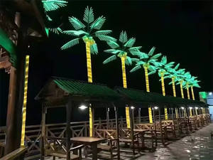 Ngoài trời nhân tạo <span class=keywords><strong>LED</strong></span> thắp sáng cây cọ dừa ấm trắng IP67/65 Đồng nhựa trong nhà vườn trang trí chiếu sáng trang trí - Product Image 5