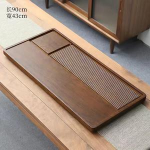 Plateaux à thé en bambou et en bois avec drainage, tables à thé de style chinois pour la maison et les célébrations, bambou multifonctionnel - Product Image 1