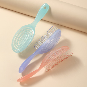 Nuevo masaje Color Costillas huecas Malla de ventilación Mssage Secado y cabello suave húmedo Aguja de nailon antinudos Cepillo para el cabello Airbag Peine - Product Image 4