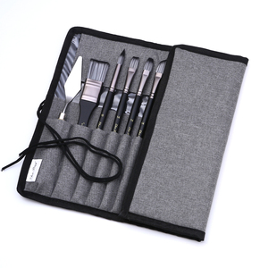 Ensemble de pinceaux de <span class=keywords><strong>peinture</strong></span> pour artistes, 24 pièces, poils en Nylon, outils de <span class=keywords><strong>peinture</strong></span> à poignée en bois avec pochette en toile pour la création d'aquarelle, d'huile et d'acrylique - Product Image 5