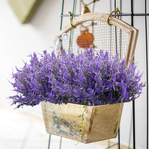 Popular planta artificial de plástico para decoración interior y exterior, arbusto artificial color lavanda. - Product Image 6
