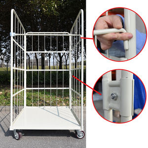 Customized Heavy Duty 4 ruote pieghevole gabbia di stoccaggio in acciaio contenitore Cargo & Storage attrezzature - Product Image 6