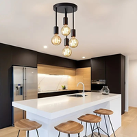 JACKSUN E27 LED Lampes Suspendues Maison Lampe Suspendue en Métal pour Cuisine Salle à Manger Salon Restaurant Lustres Modernes
