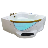 Nouveau modèle avec système intelligent, baignoire d'angle en acrylique écologique pour 2 personnes, bain à remous, spa jacuzzi avec 6 jets pour villas