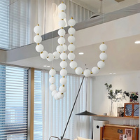 Lustre créatif en perles de luxe non standard pour salon, hôtel, duplex, villa, lampe suspendue à LED