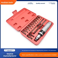 Jeu de tournevis à chocs magnétique 19 pièces avec extracteur de vis endommagées, embouts à tête Phillips en acier 45, embouts traversants pour bricolage et OEM