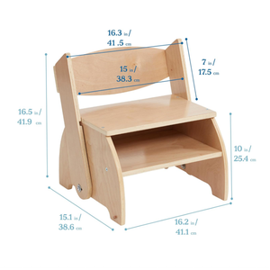 Chaise-Tabouret Montessori 2-en-1 en Bois pour Enfants, Convertible et Rabattable, Idéale pour le Salon - Prix Abordable - Product Image 2