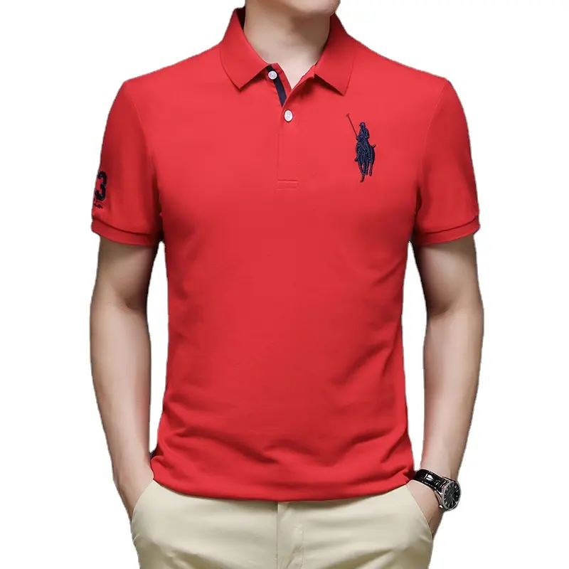 Camiseta polo personalizada para homens, camiseta colorida masculina de manga curta de alta qualidade para trabalho