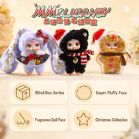 Porte-clés en peluche PVC de Noël, boîte mystère, pendentif Kawaii pour les fêtes (chat, cerf, bonhomme de neige), parfumé, 6+1 styles, cadeau surprise