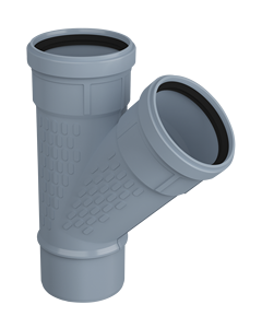 Raccord en T à 45 degrés en PP de haute qualité, durable, vente directe usine, silencieux 10 décibels pour chambres et hôtels - Product Image 6
