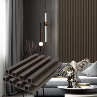 Panneau de décoration murale en PVC à lamelles d'intérieur Panneau mural cannelé en bois WPC pour salle de bain salon chambre à coucher hôtel villa emboîtement