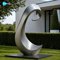 Escultura Abstracta de Acero Inoxidable Hecha a Medida con Acabado Cepillado, Diseño Vertical para Decoración del Hogar y Exteriores